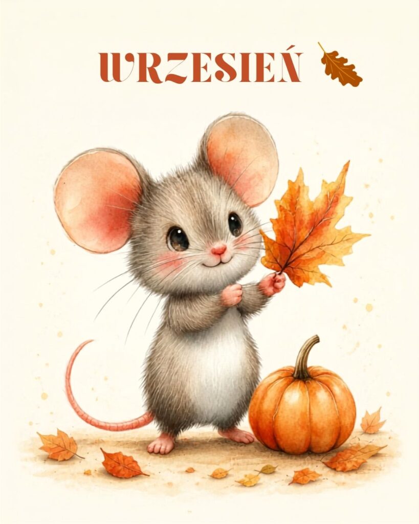 Myszka z napisem WRZESIEŃ